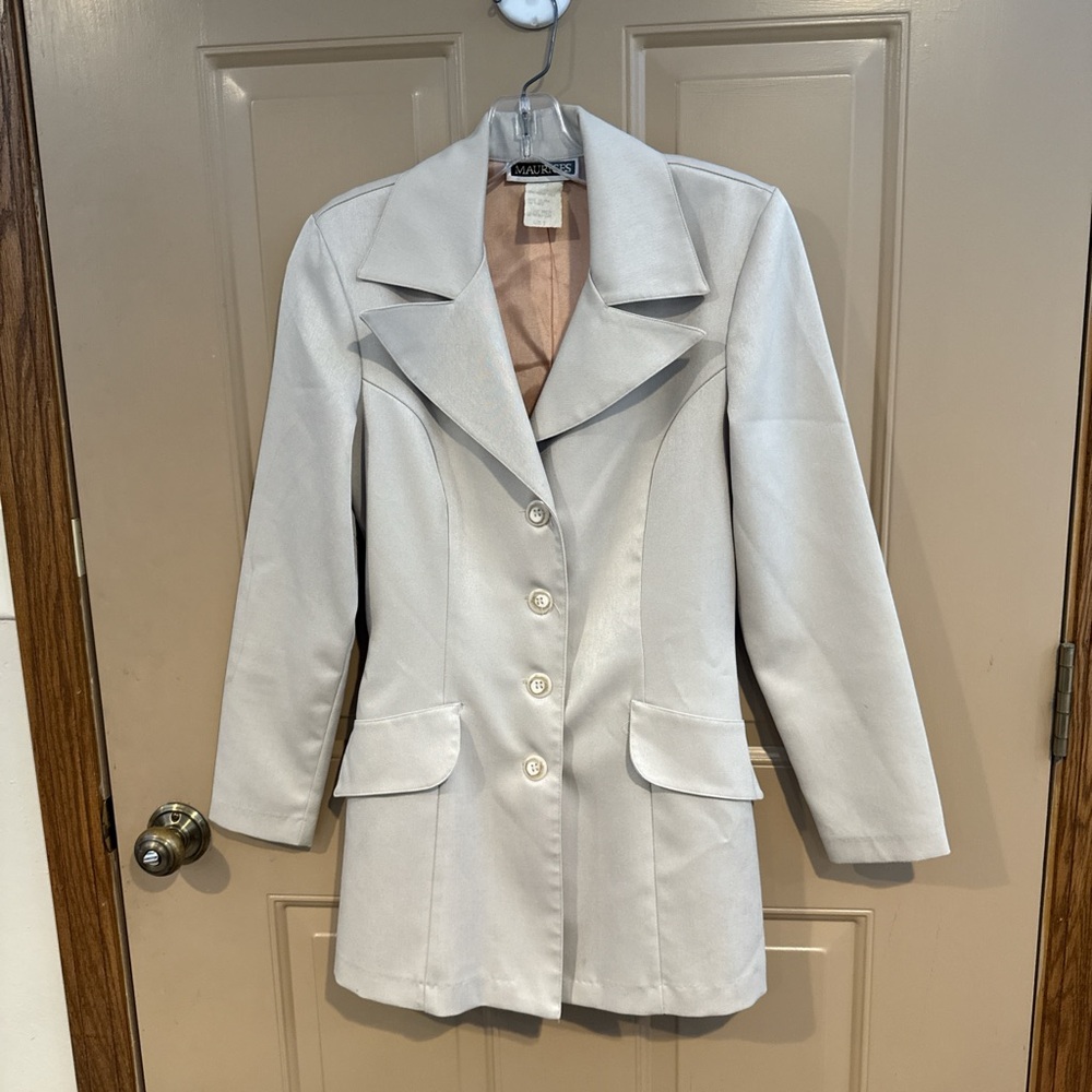 Maurices Women's Cream Blazer with Button Detail